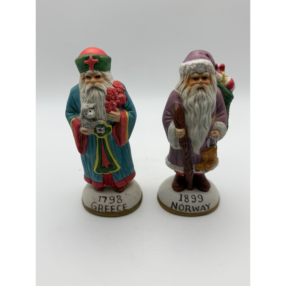 Mercuries USA 1993 Santas Around the World Figurines Greece 1798 Norway 1899 Set